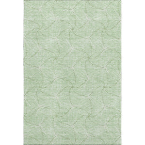 HomeRoots 9' X 12' Mint Green and Ivory Geometric Area Rug - Durable, Washable, UV-Protected for Busy Homes 676577