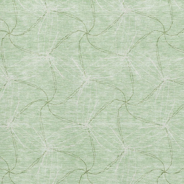 HomeRoots 9' X 12' Mint Green and Ivory Geometric Area Rug - Durable, Washable, UV-Protected for Busy Homes 676577