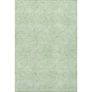 HomeRoots 10' X 14' Mint Green Geometric Area Rug - Washable, UV Protected & Stain Resistant for Modern Spaces 676578