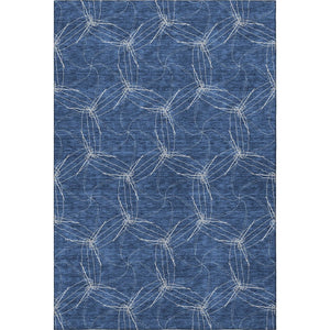 HomeRoots 10' X 14' Navy Blue & Ivory Geometric Area Rug - Washable, UV Resistant, Stylish & Durable Design 676584
