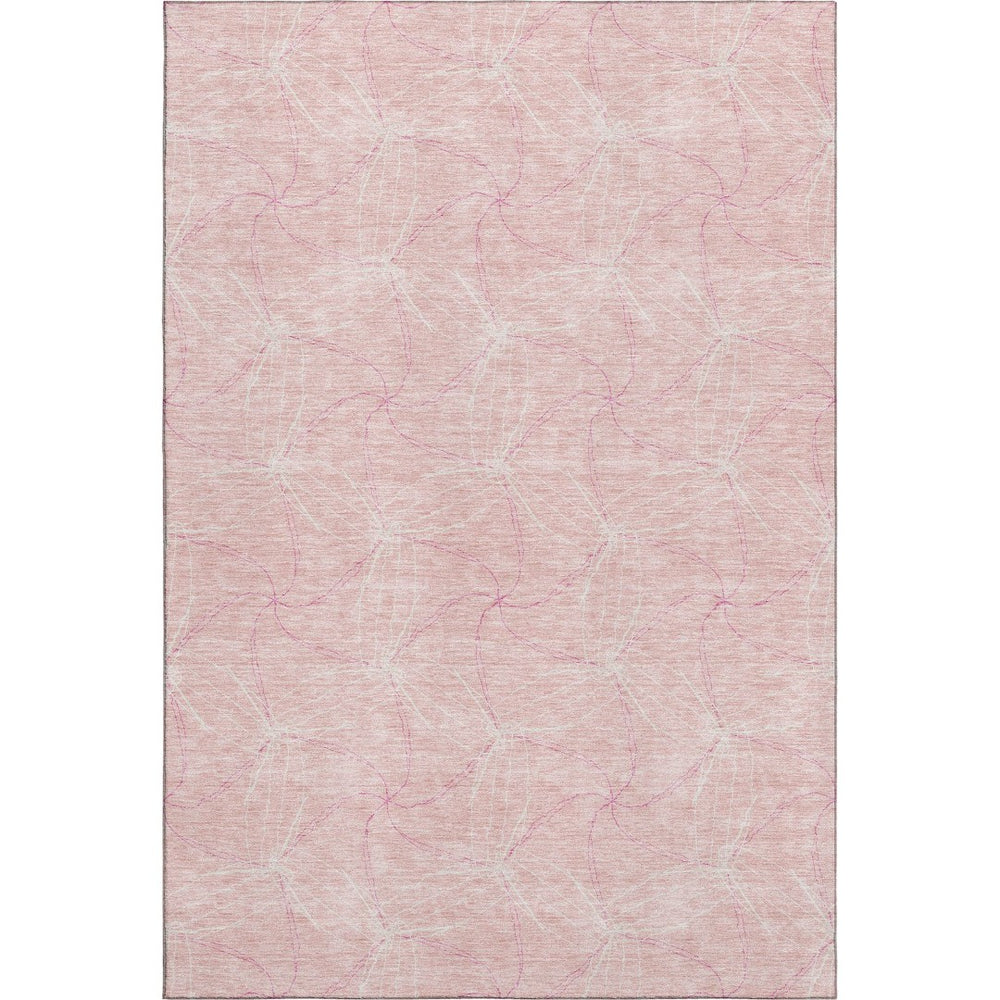 HomeRoots 8' X 10' Pink Geometric Washable Area Rug with UV Protection - Durable, Stylish & Easy Care Option 676594