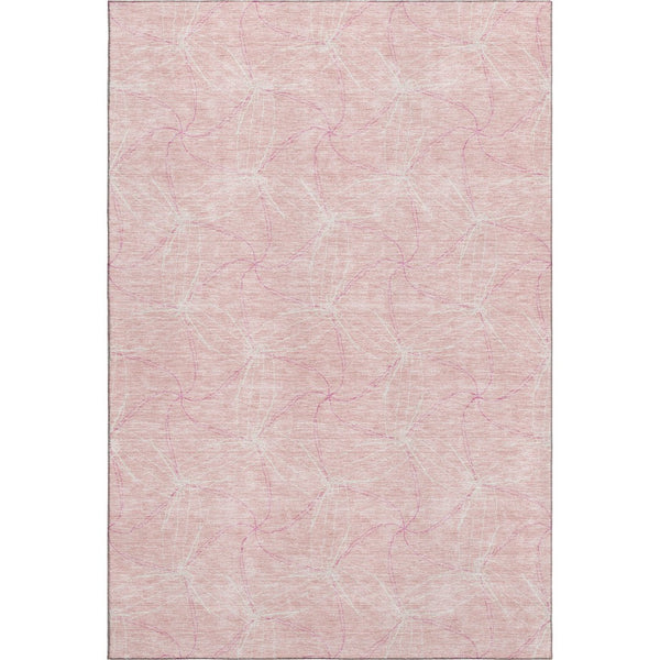 HomeRoots 8' X 10' Pink Geometric Washable Area Rug with UV Protection - Durable, Stylish & Easy Care Option 676594