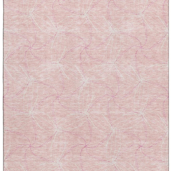 HomeRoots 8' X 10' Pink Geometric Washable Area Rug with UV Protection - Durable, Stylish & Easy Care Option 676594
