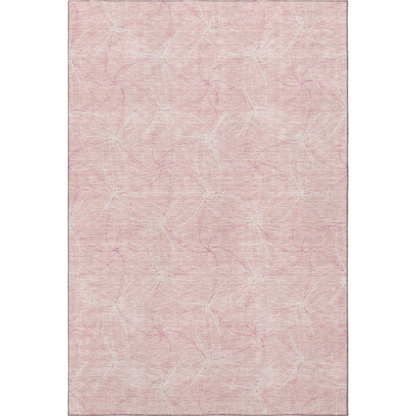 HomeRoots 8' X 10' Pink Geometric Washable Area Rug with UV Protection - Durable, Stylish & Easy Care Option 676594