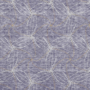 HomeRoots 5' X 8' Purple and Ivory Geometric Area Rug - Washable, UV-Protected, Pet-Friendly for Modern Homes 676598