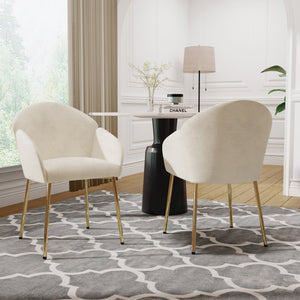 English Elm Christopher Knight Home® - Dining Chair Set Of 2 - Contemporary Beige Upholstered Seating With Metal Frame For Style & Comfort N779P186914M