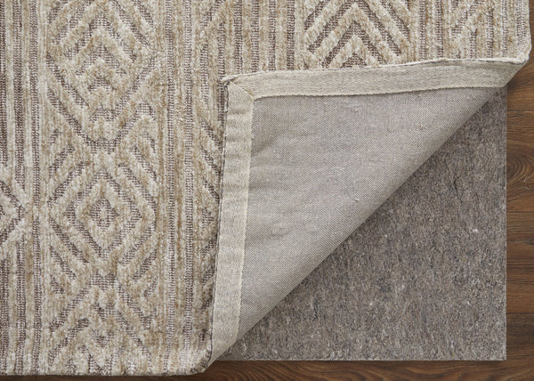 Feizy Rugs Colton Geometric Low Pile Area Rug – Stain Resistant, Soft Micro-polyester For Modern Home Decor Tan,Ivory,Brown Polyester 8748791fbrn000c50