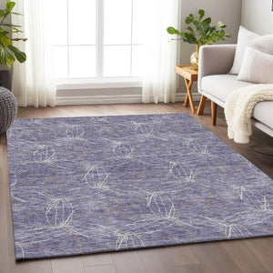 HomeRoots 8' X 10' Stylish Purple & Ivory Geometric Area Rug - Washable, UV Protected, Pet-Friendly Décor! 676600