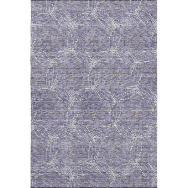 HomeRoots 8' X 10' Stylish Purple & Ivory Geometric Area Rug - Washable, UV Protected, Pet-Friendly Décor! 676600