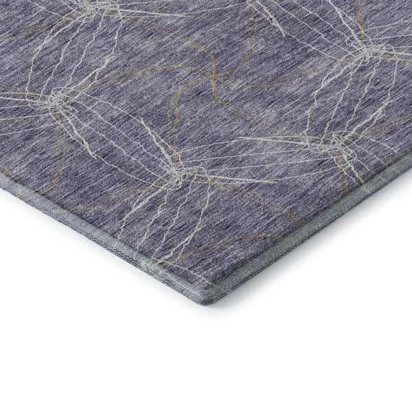 HomeRoots 8' X 10' Stylish Purple & Ivory Geometric Area Rug - Washable, UV Protected, Pet-Friendly Décor! 676600