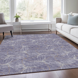 HomeRoots 8' X 10' Stylish Purple & Ivory Geometric Area Rug - Washable, UV Protected, Pet-Friendly Décor! 676600
