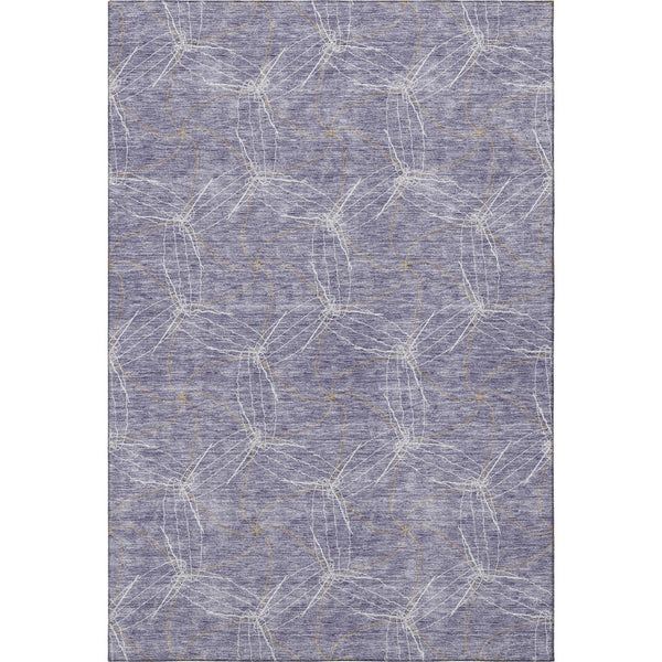 HomeRoots 8' X 10' Stylish Purple & Ivory Geometric Area Rug - Washable, UV Protected, Pet-Friendly Décor! 676600
