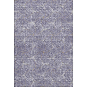 HomeRoots 9' X 12' Stylish Purple & Ivory Geometric Washable Area Rug with UV Protection for Modern Spaces 676601