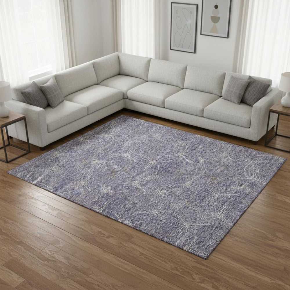 HomeRoots 10' X 14' Bold Purple & Ivory Geometric Area Rug – Washable, UV Protected, Durable for Busy Homes! 676602