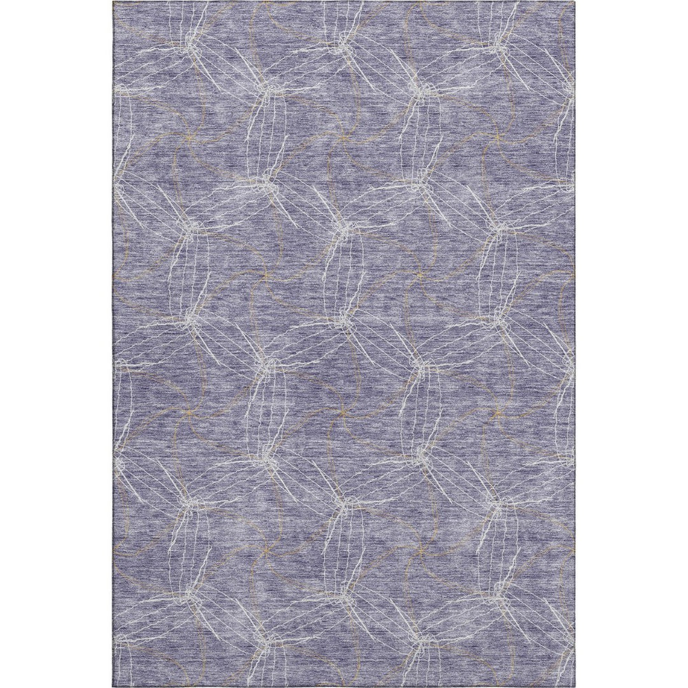 HomeRoots 10' X 14' Bold Purple & Ivory Geometric Area Rug – Washable, UV Protected, Durable for Busy Homes! 676602