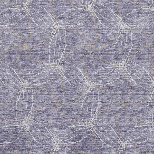 HomeRoots 10' X 14' Bold Purple & Ivory Geometric Area Rug – Washable, UV Protected, Durable for Busy Homes! 676602