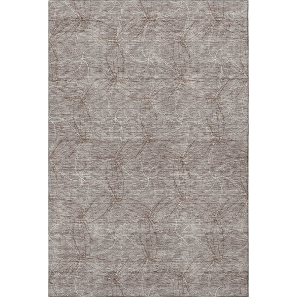 HomeRoots 8' X 10' Taupe & Ivory Geometric Area Rug – Stylish, Washable, UV-Protected for All Spaces! 676606