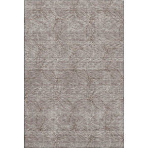 HomeRoots 10' X 14' Taupe & Ivory Geometric Washable Area Rug - UV Protected, Stain-Resistant, Family-Friendly! 676608