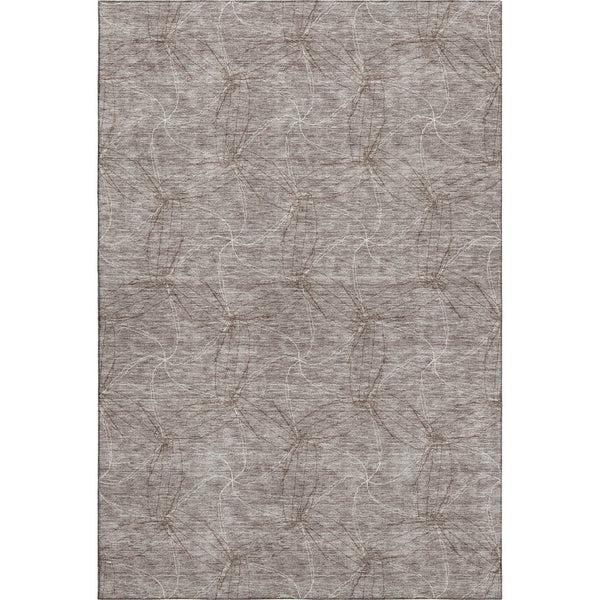 HomeRoots 10' X 14' Taupe & Ivory Geometric Washable Area Rug - UV Protected, Stain-Resistant, Family-Friendly! 676608