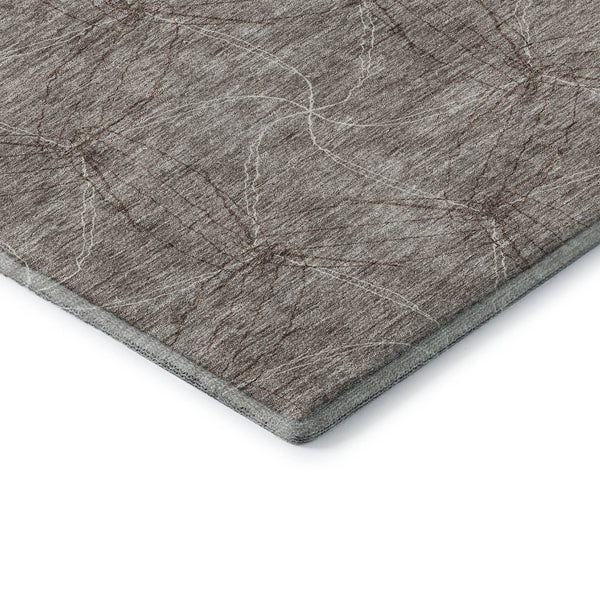 HomeRoots 10' X 14' Taupe & Ivory Geometric Washable Area Rug - UV Protected, Stain-Resistant, Family-Friendly! 676608