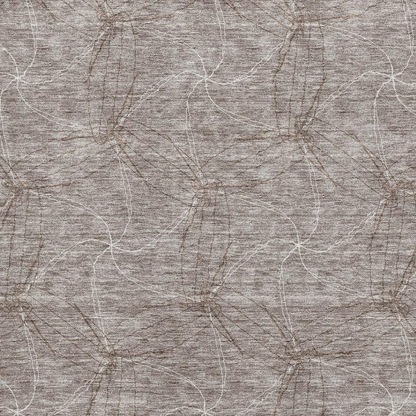 HomeRoots 10' X 14' Taupe & Ivory Geometric Washable Area Rug - UV Protected, Stain-Resistant, Family-Friendly! 676608