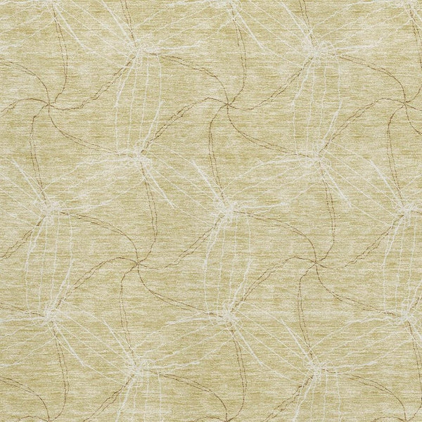 HomeRoots 8' X 10' Modern Wheat and Ivory Geometric Area Rug - Washable, Stain-Resistant, UV Protected Design 676612