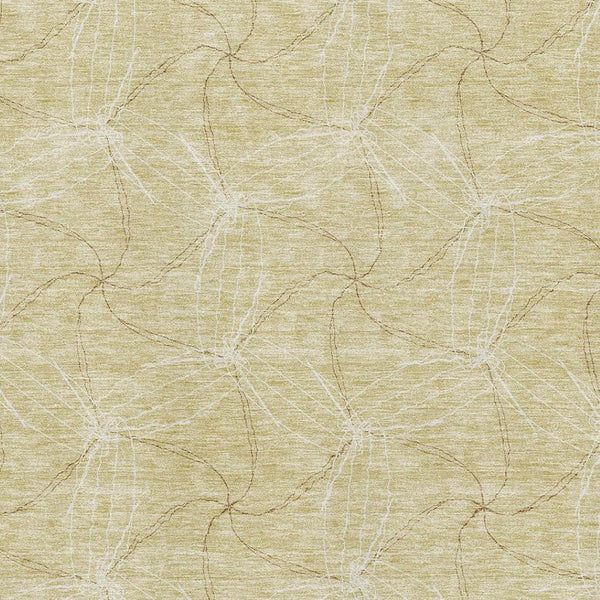 HomeRoots 9' X 12' Wheat & Ivory Geometric Washable Area Rug – Durable, UV-Protected & Easy-Clean Design! 676613