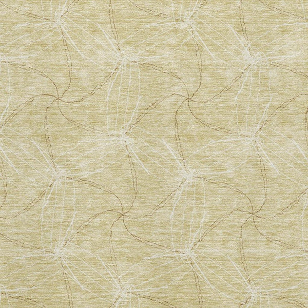 HomeRoots 10' X 14' Wheat & Ivory Geometric Area Rug - Washable, UV-Protected, Modern Design for Busy Homes 676614