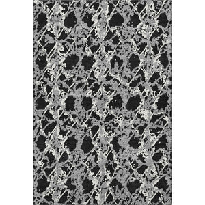HomeRoots 5' X 8' Abstract Washable Area Rug in Black, Gray & Ivory - UV Protected, Modern Design for High-Traffic Spaces 676616