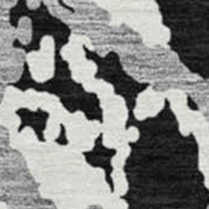 HomeRoots 8' Modern Abstract Round Rug in Black, Gray & Ivory - Washable, UV Protected, Soft & Durable Design 676617