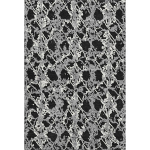 HomeRoots 10' X 14' Oversized Abstract Area Rug in Black, Gray & Ivory - Washable, UV Protected & Durable Design 676620