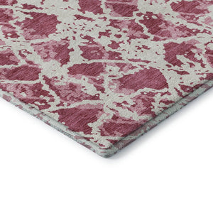 HomeRoots 5' X 8' Blush and Ivory Abstract Area Rug - Washable, UV-Protected, Durable for High-Traffic Spaces 676622