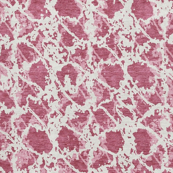 HomeRoots 5' X 8' Blush and Ivory Abstract Area Rug - Washable, UV-Protected, Durable for High-Traffic Spaces 676622