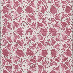 HomeRoots 5' X 8' Blush and Ivory Abstract Area Rug - Washable, UV-Protected, Durable for High-Traffic Spaces 676622