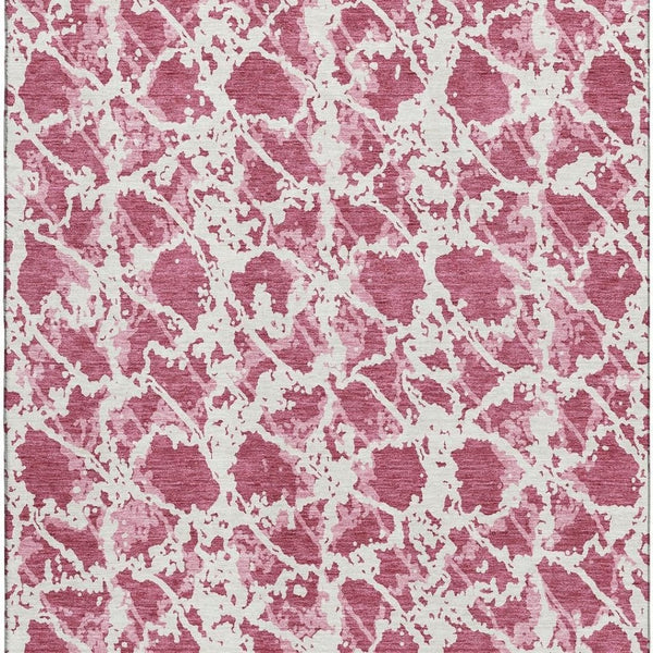 HomeRoots 5' X 8' Blush and Ivory Abstract Area Rug - Washable, UV-Protected, Durable for High-Traffic Spaces 676622