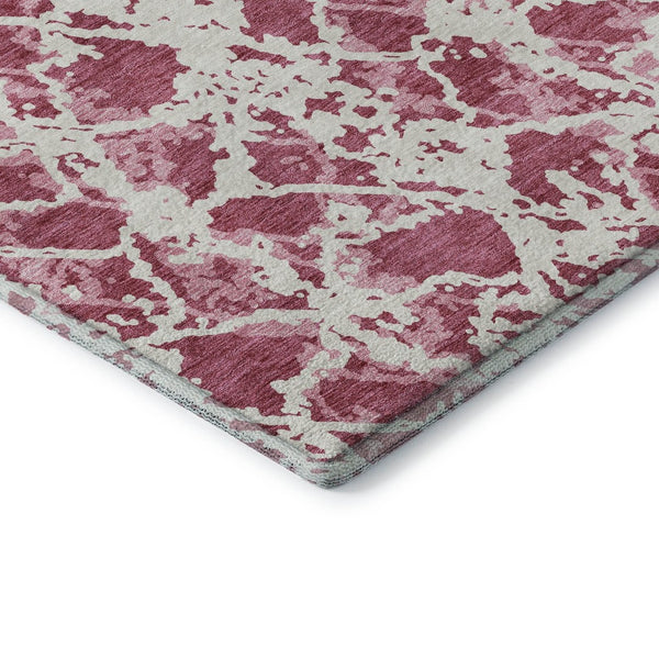 HomeRoots 8' X 10' Blush and Ivory Abstract Area Rug - Washable, Stain-Resistant, UV-Protected for Modern Homes 676624