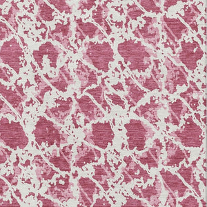 HomeRoots 8' X 10' Blush and Ivory Abstract Area Rug - Washable, Stain-Resistant, UV-Protected for Modern Homes 676624