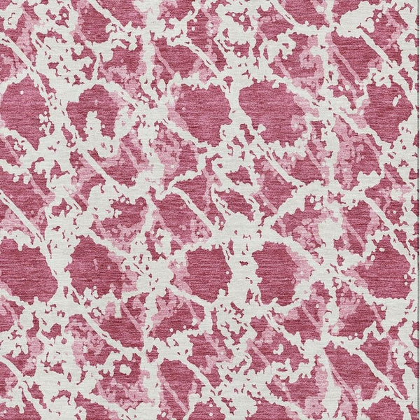 HomeRoots 8' X 10' Blush and Ivory Abstract Area Rug - Washable, Stain-Resistant, UV-Protected for Modern Homes 676624