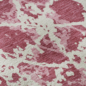 HomeRoots 9' X 12' Stylish Blush and Ivory Abstract Area Rug – Washable, Stain-Resistant with UV Protection! 676625