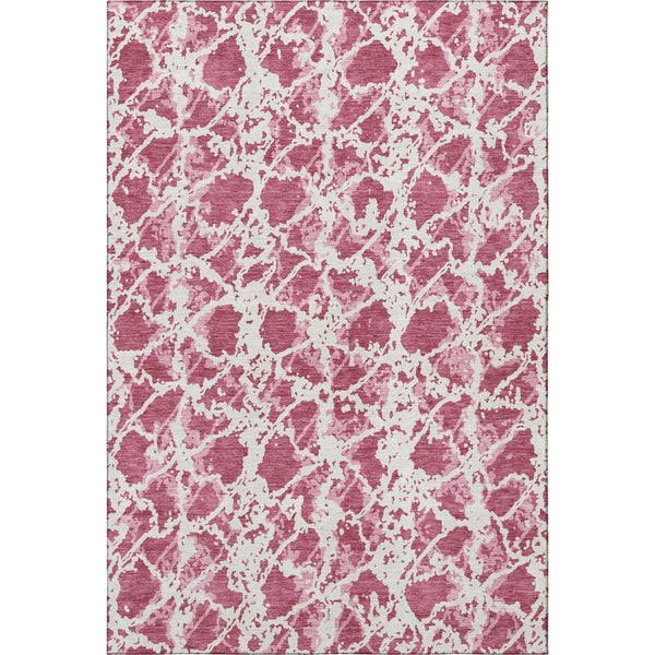 HomeRoots 9' X 12' Stylish Blush and Ivory Abstract Area Rug – Washable, Stain-Resistant with UV Protection! 676625