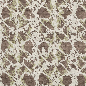 HomeRoots 5' X 8' Abstract Washable Area Rug in Brown Taupe & Ivory - Stylish, Durable, UV Protected Design 676628