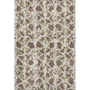 HomeRoots 10' X 14' Abstract Washable Area Rug in Brown Taupe & Ivory with UV Protection for Homes & Pets 676632