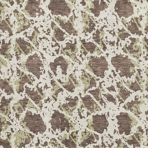 HomeRoots 10' X 14' Abstract Washable Area Rug in Brown Taupe & Ivory with UV Protection for Homes & Pets 676632