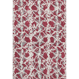 HomeRoots 10' X 14' Washable Burgundy Gray Ivory Abstract Area Rug with UV Protection for Modern Spaces 676638