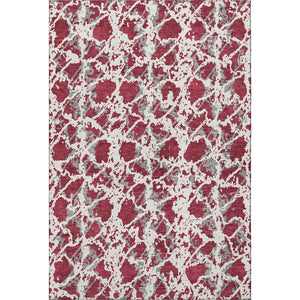 HomeRoots 10' X 14' Washable Burgundy Gray Ivory Abstract Area Rug with UV Protection for Modern Spaces 676638
