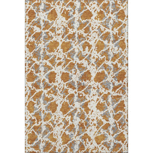 HomeRoots 8' X 10' Abstract Copper Gray & Ivory Washable Area Rug - UV Protected, Stain-Resistant Design! 676642