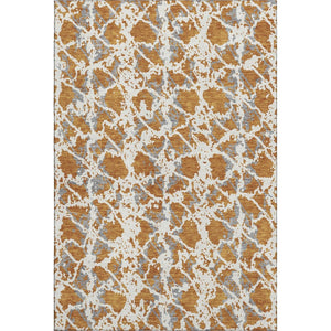 HomeRoots 9' X 12' Copper Gray and Ivory Abstract Area Rug - Stylish, Washable, UV-Protected for Modern Homes 676643