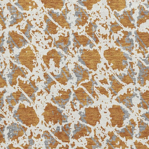 HomeRoots 9' X 12' Copper Gray and Ivory Abstract Area Rug - Stylish, Washable, UV-Protected for Modern Homes 676643