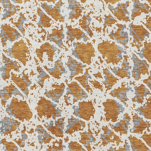 HomeRoots 10' Modern Copper Gray and Ivory Abstract Washable Area Rug - Durable, Stain-Resistant, UV-Proof! 676644