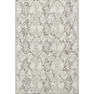 HomeRoots 5' X 8' Modern Abstract Washable Area Rug in Ivory Taupe & Beige with UV Protection for Homes 676658
